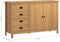 vidaXL - Dressoir - Hill - 130x40x80 - cm - massief - grenenhout - honingbruin