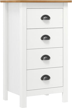 vidaXL - Dressoir - Hill - 46x35x80 - cm - massief - grenenhout - wit