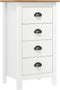 vidaXL - Dressoir - Hill - 46x35x80 - cm - massief - grenenhout - wit