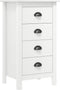 vidaXL - Dressoir - Hill - 46x35x80 - cm - massief - grenenhout - wit