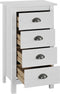 vidaXL - Dressoir - Hill - 46x35x80 - cm - massief - grenenhout - wit