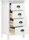 vidaXL - Dressoir - Hill - 46x35x80 - cm - massief - grenenhout - wit