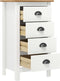 vidaXL - Dressoir - Hill - 46x35x80 - cm - massief - grenenhout - wit