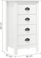 vidaXL - Dressoir - Hill - 46x35x80 - cm - massief - grenenhout - wit