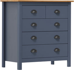 vidaXL - Dressoir - Hill - 79x40x80 - cm - massief - grenenhout - grijs