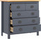 vidaXL - Dressoir - Hill - 79x40x80 - cm - massief - grenenhout - grijs