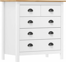 vidaXL - Dressoir - Hill - 79x40x80 - cm - massief - grenenhout - wit