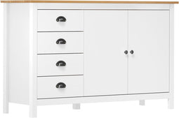 vidaXL - Dressoir - Hill - 79x40x80 - cm - massief - grenenhout - wit