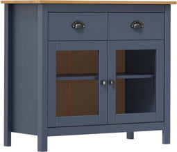 vidaXL - Dressoir - Hill - Range - 90x40x80 - cm - massief - grenenhout - grijs
