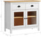 vidaXL - Dressoir - Hill - Range - 90x40x80 - cm - massief - grenenhout - wit