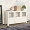 vidaXL - Dressoir - industrieel - 105x35x62 - cm - metaal - en - glas - wit