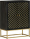 vidaXL - Dressoir - met - 2 - deuren - 55x30x75 - cm - mangohout - zwart - en - goud