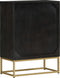 vidaXL - Dressoir - met - 2 - deuren - 55x30x75 - cm - mangohout - zwart - en - goud