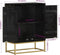 vidaXL - Dressoir - met - 2 - deuren - 55x30x75 - cm - mangohout - zwart - en - goud