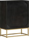 vidaXL - Dressoir - met - 2 - deuren - 55x30x75 - cm - mangohout - zwart - en - goud