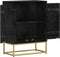 vidaXL - Dressoir - met - 2 - deuren - 55x30x75 - cm - mangohout - zwart - en - goud
