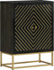 vidaXL - Dressoir - met - 2 - deuren - 55x30x75 - cm - mangohout - zwart - en - goud