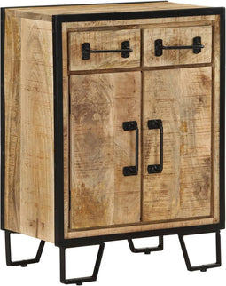 vidaXL - Dressoir - met - 2 - lades - 53x31x72 - cm - massief - mangohout - en - ijzer