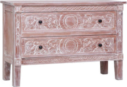 vidaXL - Dressoir - met - 2 - lades - 90x30x60 - cm - massief - mahoniehout