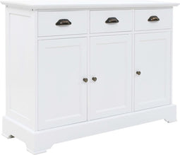 vidaXL - Dressoir - met - 3 - deuren - 105x35x77,5 - cm - MDF - en - grenenhout