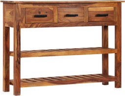 vidaXL - Dressoir - met - 3 - lades - 110x30x80 - cm - massief - acaciahout