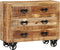 vidaXL - Dressoir - met - 3 - lades - 80x30x65 - cm - massief - ruw - mangohout