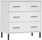 vidaXL - Dressoir - met - 3 - lades - OSLO - 77x40x79,5 - cm - massief - hout - wit
