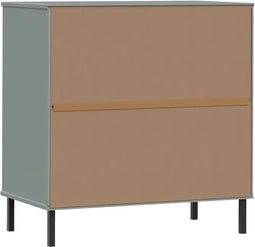 vidaXL - Dressoir - met - 3 - lades - OSLO - 77x40x79,5 - cm - massief - hout - grijs
