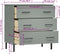 vidaXL - Dressoir - met - 3 - lades - OSLO - 77x40x79,5 - cm - massief - hout - grijs