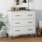 vidaXL - Dressoir - met - 3 - lades - OSLO - 77x40x79,5 - cm - massief - hout - wit