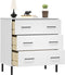 vidaXL - Dressoir - met - 3 - lades - OSLO - 77x40x79,5 - cm - massief - hout - wit