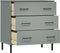 vidaXL - Dressoir - met - 3 - lades - OSLO - 77x40x79,5 - cm - massief - hout - grijs