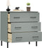 vidaXL - Dressoir - met - 3 - lades - OSLO - 77x40x79,5 - cm - massief - hout - grijs