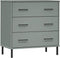 vidaXL - Dressoir - met - 3 - lades - OSLO - 77x40x79,5 - cm - massief - hout - grijs