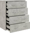 vidaXL - Dressoir - met - 4 - lades - 60x30,5x71 - cm - betongrijs