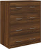 vidaXL - Dressoir - met - 4 - lades - 60x30,5x71 - cm - bruineiken