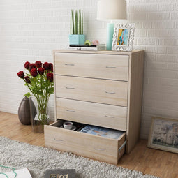 vidaXL - Dressoir - met - 4 - lades - 60x30,5x71 - cm - eikenkleur