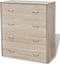 vidaXL - Dressoir - met - 4 - lades - 60x30,5x71 - cm - eikenkleur