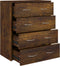 vidaXL - Dressoir - met - 4 - lades - 60x30,5x71 - cm - gerookt - eiken