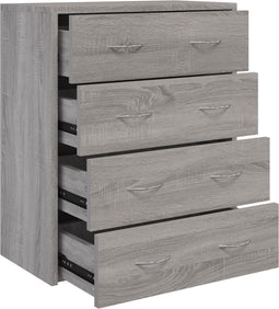 vidaXL - Dressoir - met - 4 - lades - 60x30,5x71 - cm - grijs - sonoma