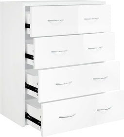vidaXL - Dressoir - met - 4 - lades - 60x30,5x71 - cm - hoogglans - wit