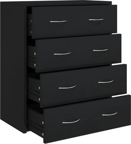 vidaXL - Dressoir - met - 4 - lades - 60x30,5x71 - cm - zwart