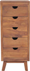 vidaXL - Dressoir - met - 5 - lades - 40x30x100 - cm - massief - teakhout
