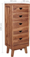 vidaXL - Dressoir - met - 5 - lades - 40x30x100 - cm - massief - teakhout