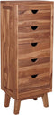 vidaXL - Dressoir - met - 5 - lades - 40x30x100 - cm - massief - teakhout