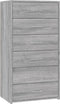 vidaXL - Dressoir - met - 6 - lades - 50x34x96 - cm - bewerkt - hout - grijs - sonoma