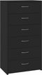 vidaXL - Dressoir - met - 6 - lades - 50x34x96 - cm - bewerkt - hout - zwart