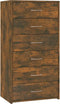 vidaXL - Dressoir - met - 6 - lades - 50x34x96 - cm - bewerkt - hout - gerookt - eiken