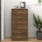 vidaXL - Dressoir - met - 6 - lades - 50x34x96 - cm - bewerkt - hout - bruin - eikenkleur