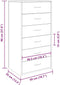 vidaXL - Dressoir - met - 6 - lades - 50x34x96 - cm - bewerkt - hout - oud - houtkleurig